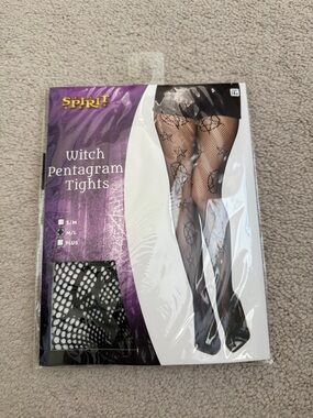Spirit Witch Pentagram Fishnet Tights - Black SZ M/L